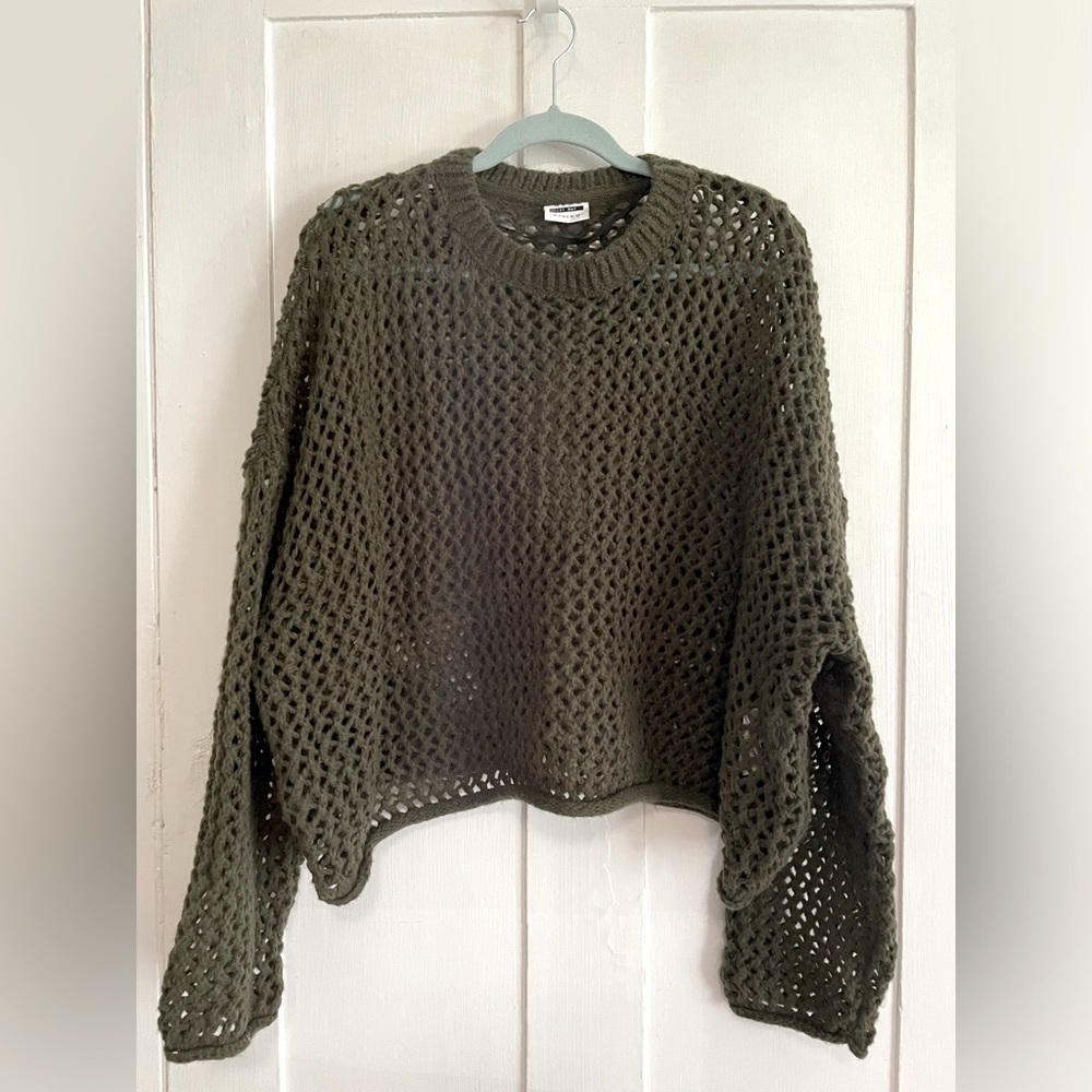ASOS Noisy May Open Knit Sweater, Olive Green, UK XXL/ US 12, EUC! Like New!